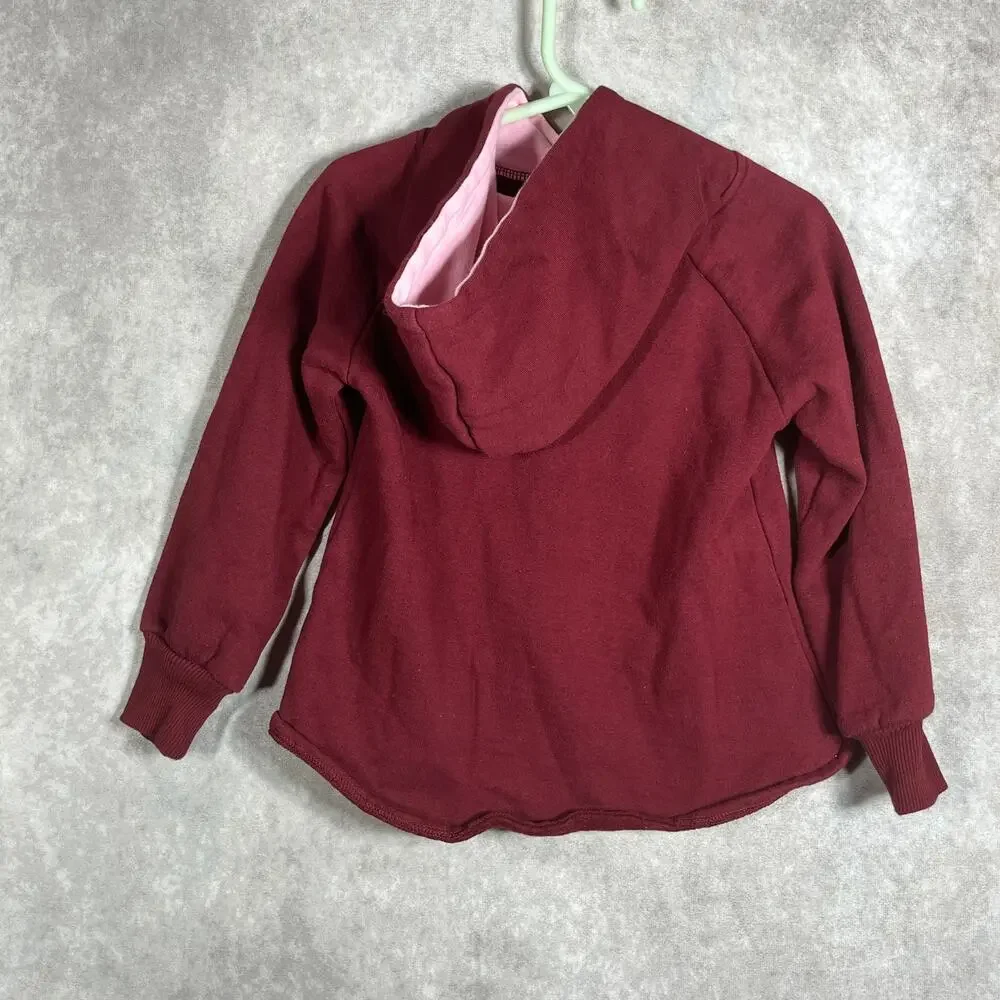 Harley Davidson Hoodie‎ Sweatshirt Girls Size 4/5 Red Fleece Pullover Casual